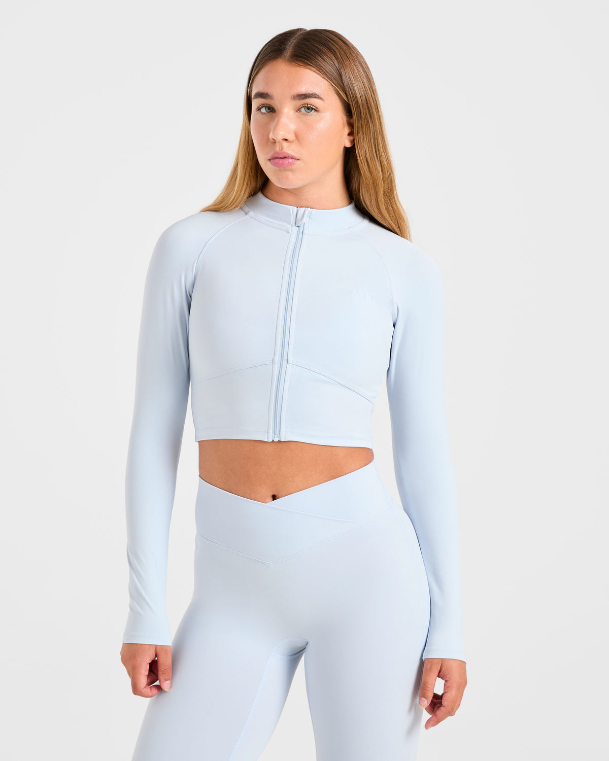 Sculpt Wrap Zip Up Jacket - Iced Bleu