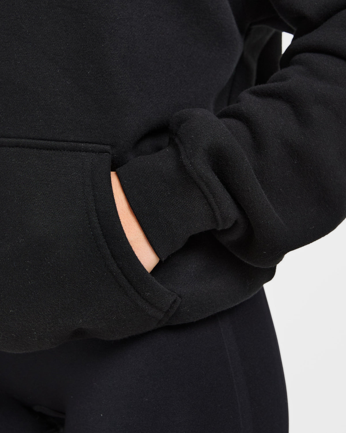 Script Embroidered Oversized Hoodie - Noir