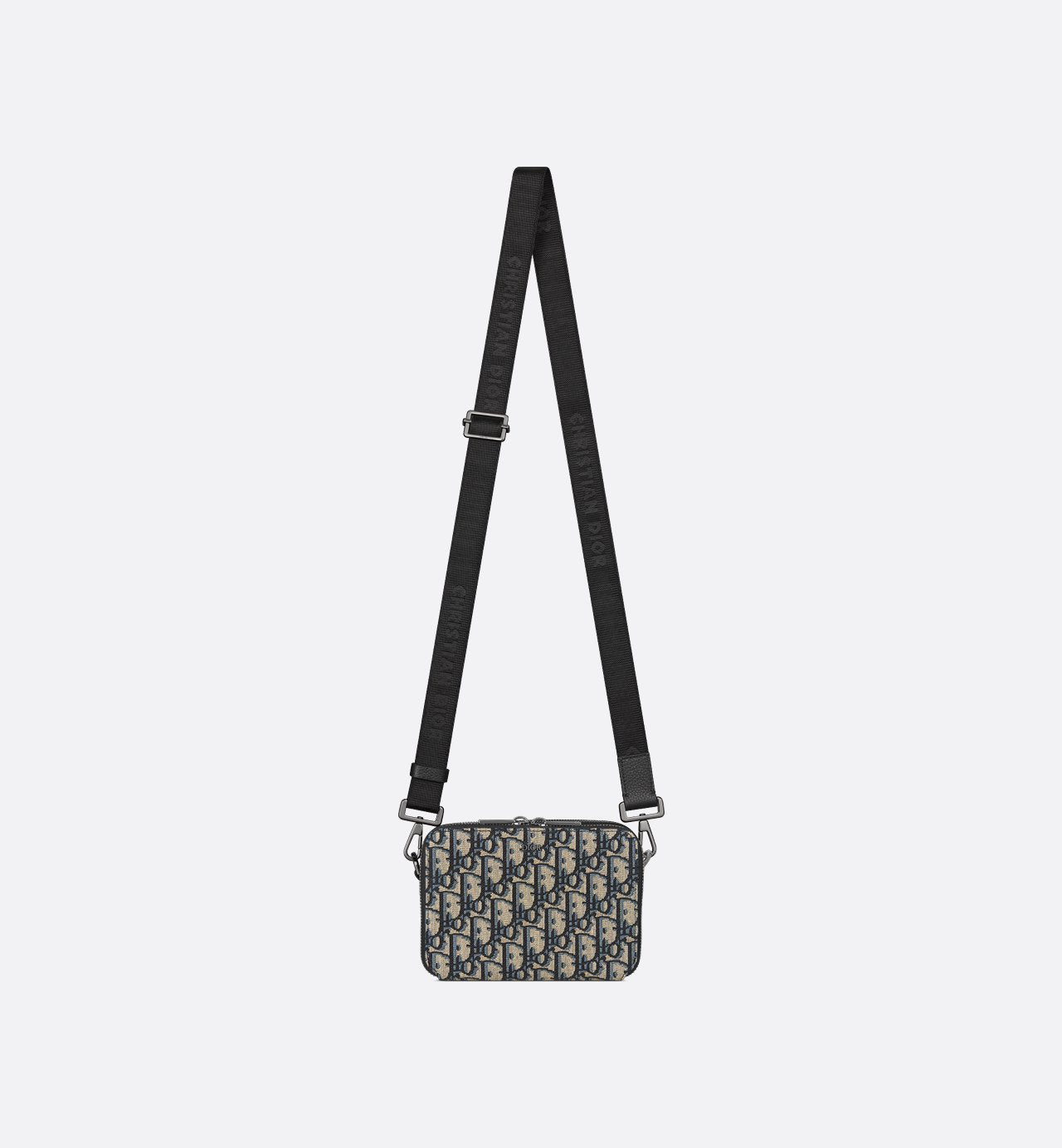 Pochette zippée à bandoulière Toile jacquard Dior Oblique noir - #2