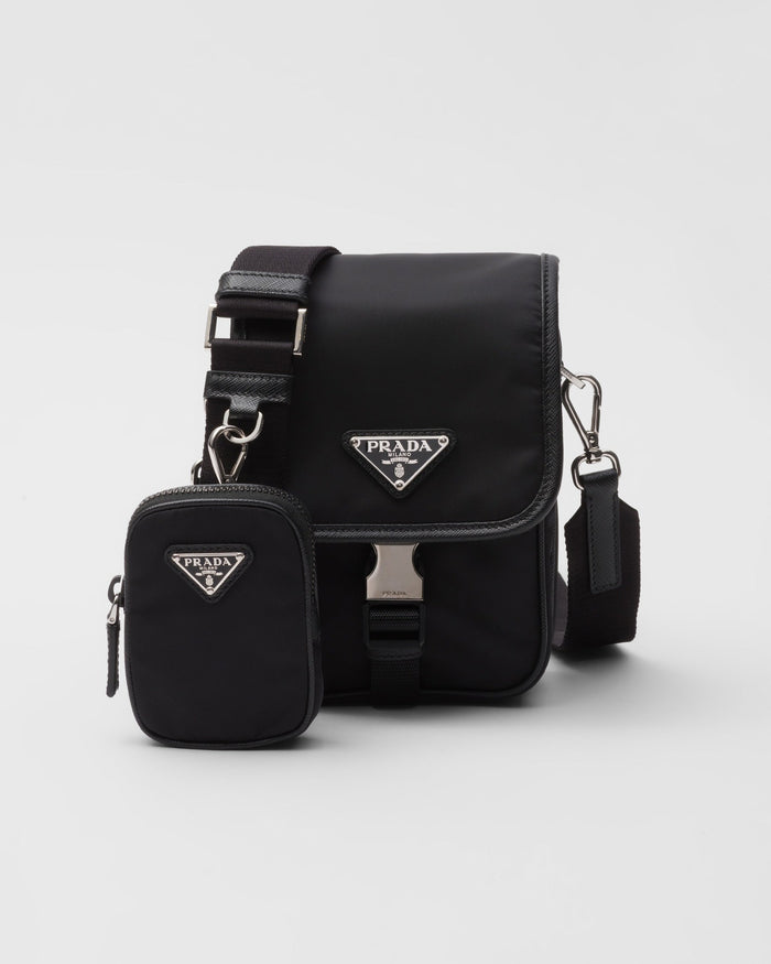 Sac porté épaule en Re-Nylon et cuir Saffiano - #6