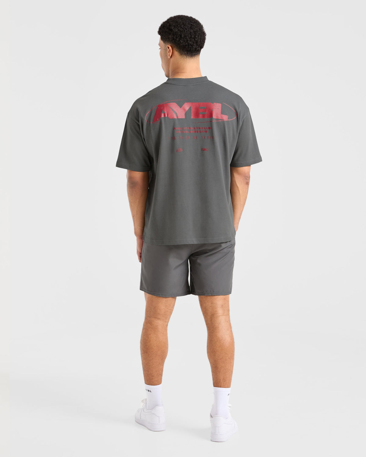 Orbit Oversized T Shirt - Charcoal/Rouge