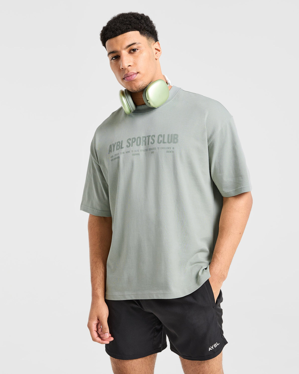 Sports Club Dot Oversized T Shirt - Vert Mist