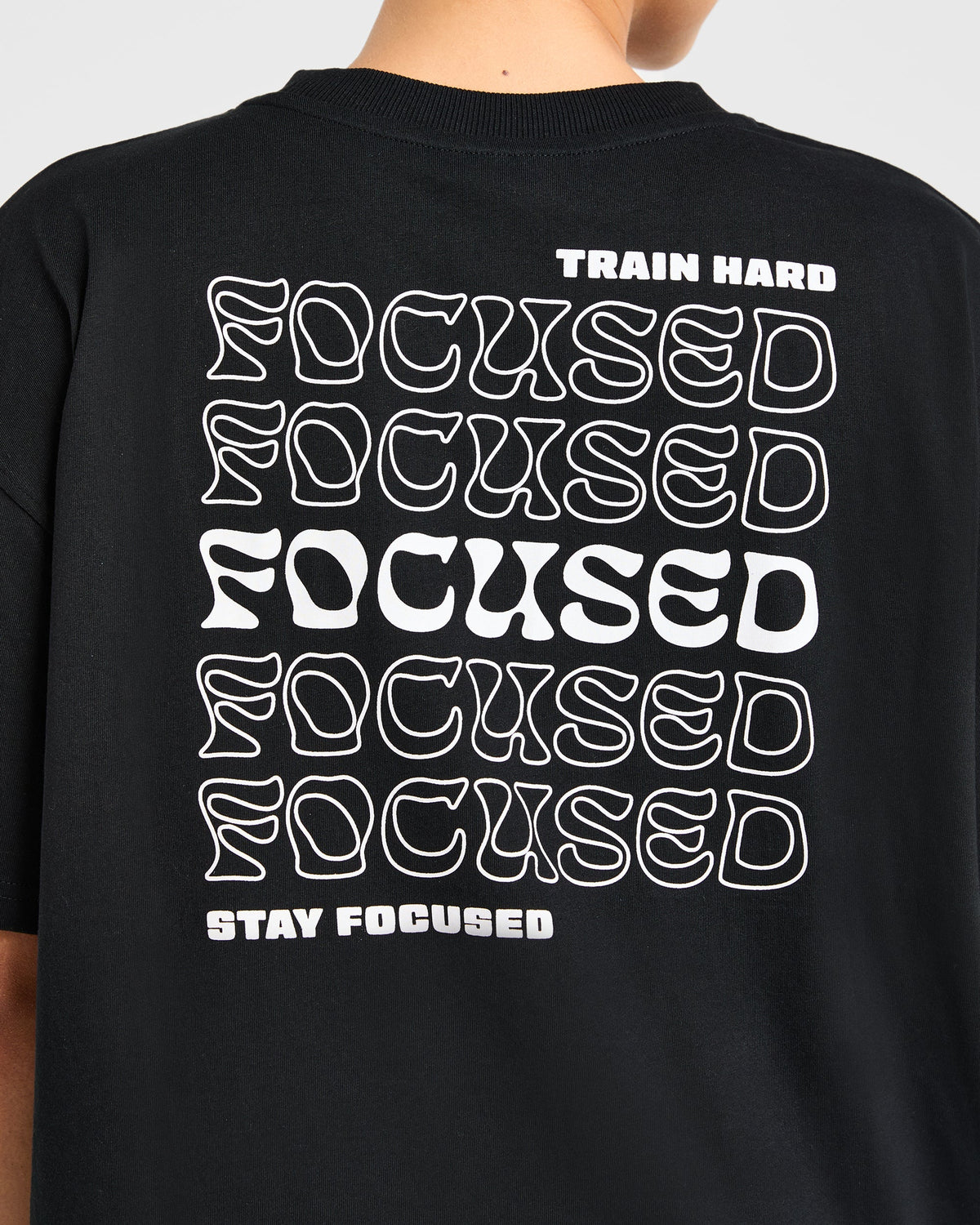 Focused Wavy Oversized T Shirt - Noir