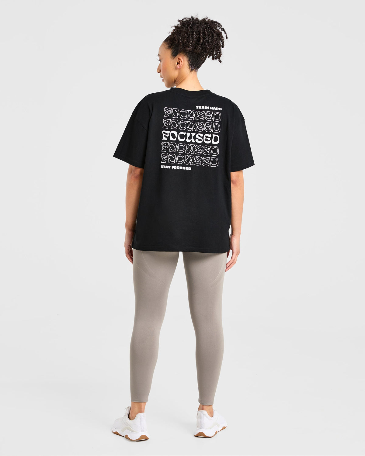 Focused Wavy Oversized T Shirt - Noir