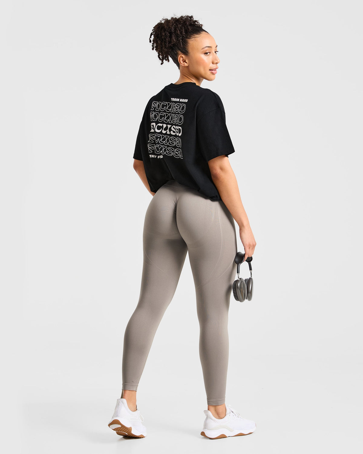 Focused Wavy Oversized T Shirt - Noir