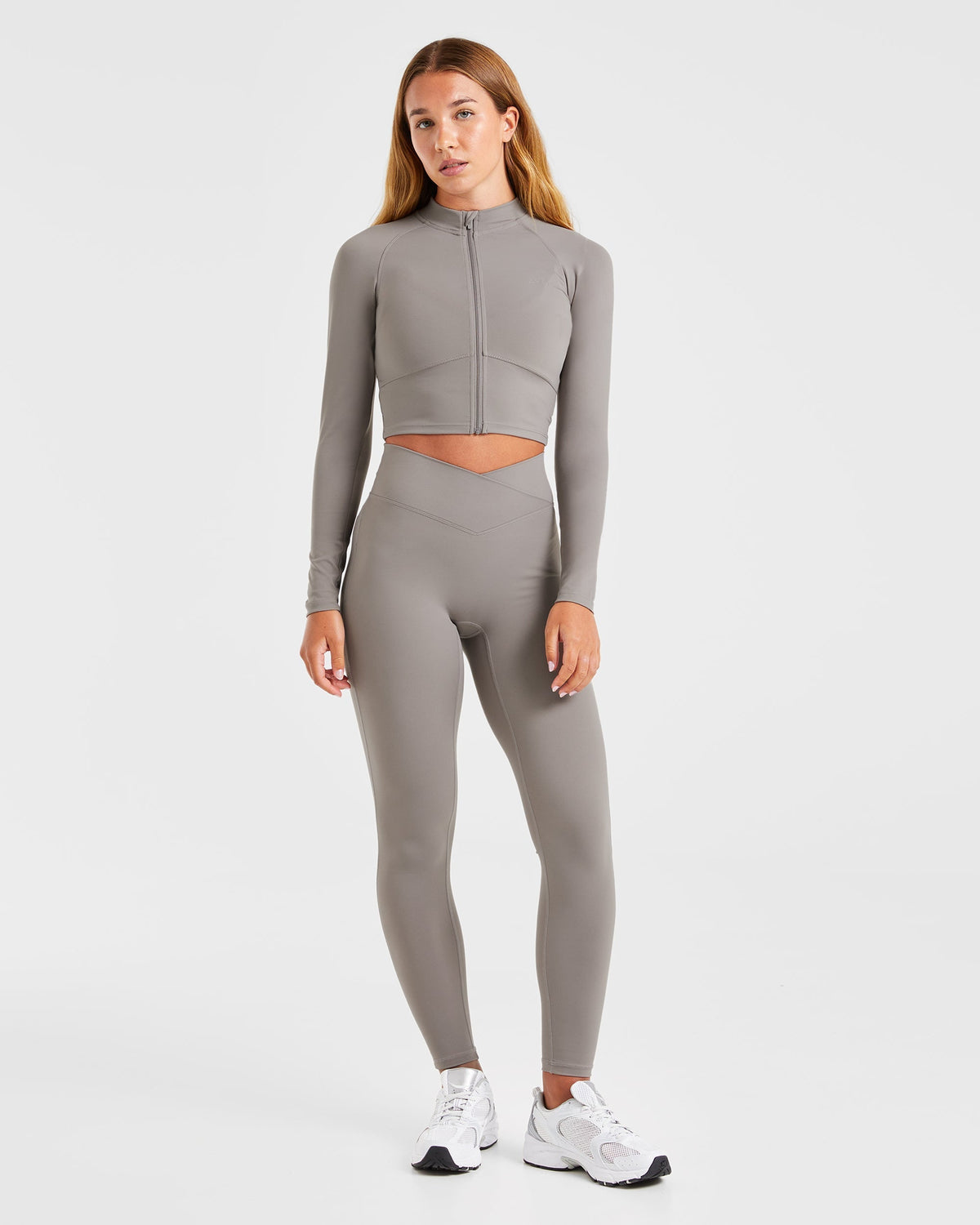 Sculpt Wrap Zip Up Jacket - Smoke Gris