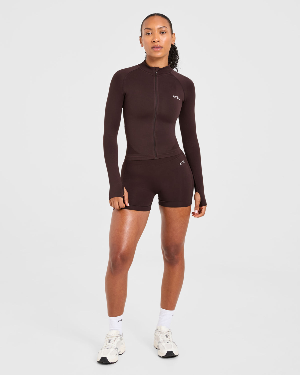 Empower Seamless Full Zip Jacket - Cocoa Brun