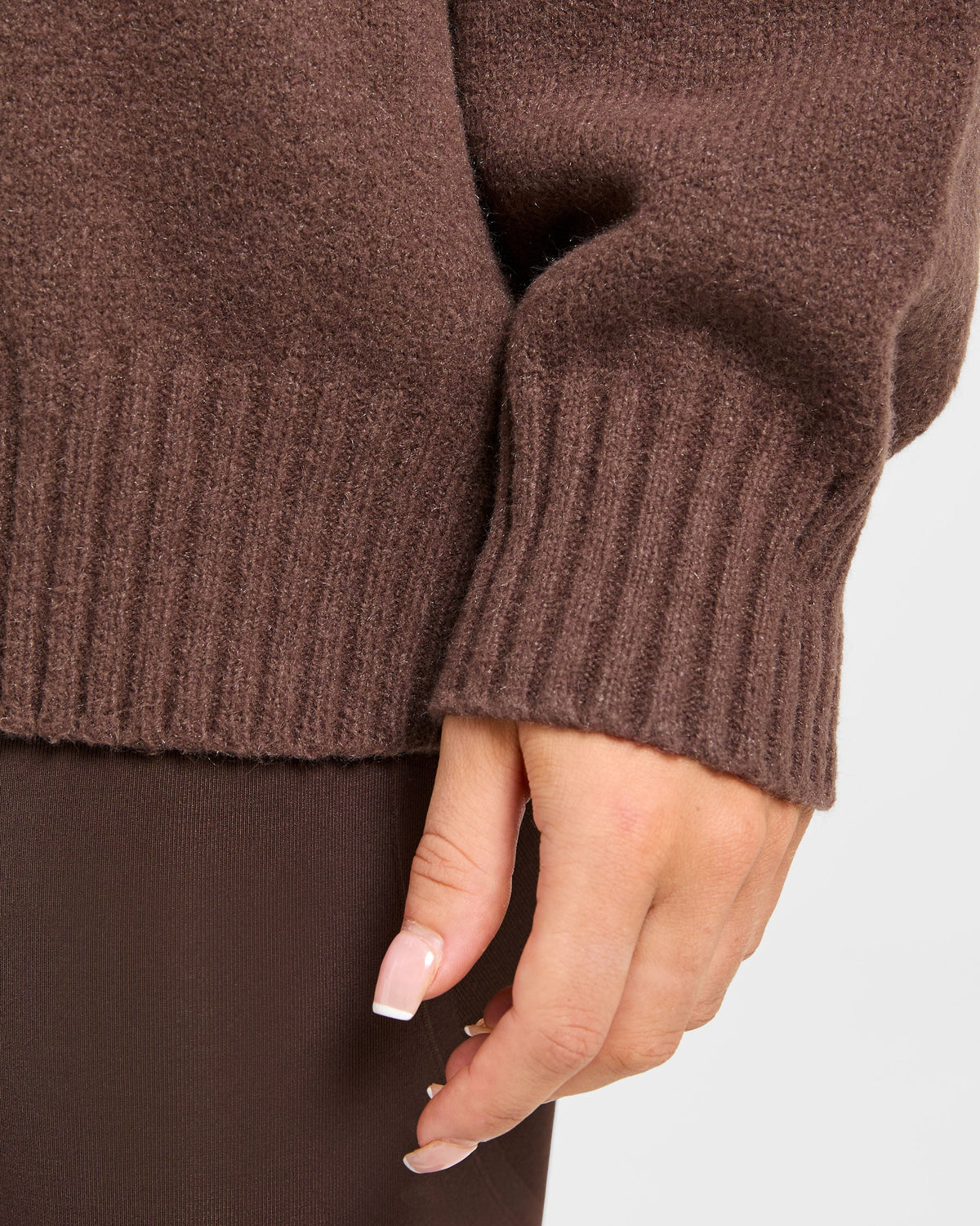 Varsity Oversized Knitted Sweater - Marron