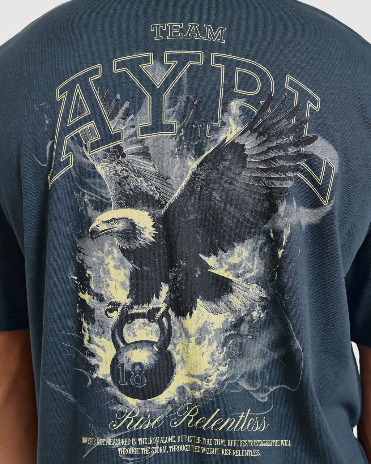 Relentless Eagle Oversized T Shirt - Petrol Bleu