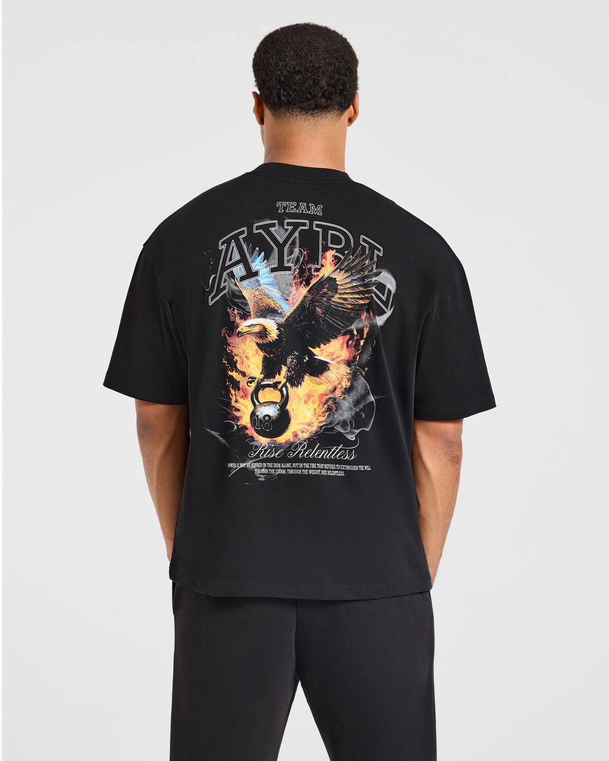 Relentless Eagle Oversized T Shirt - Noir