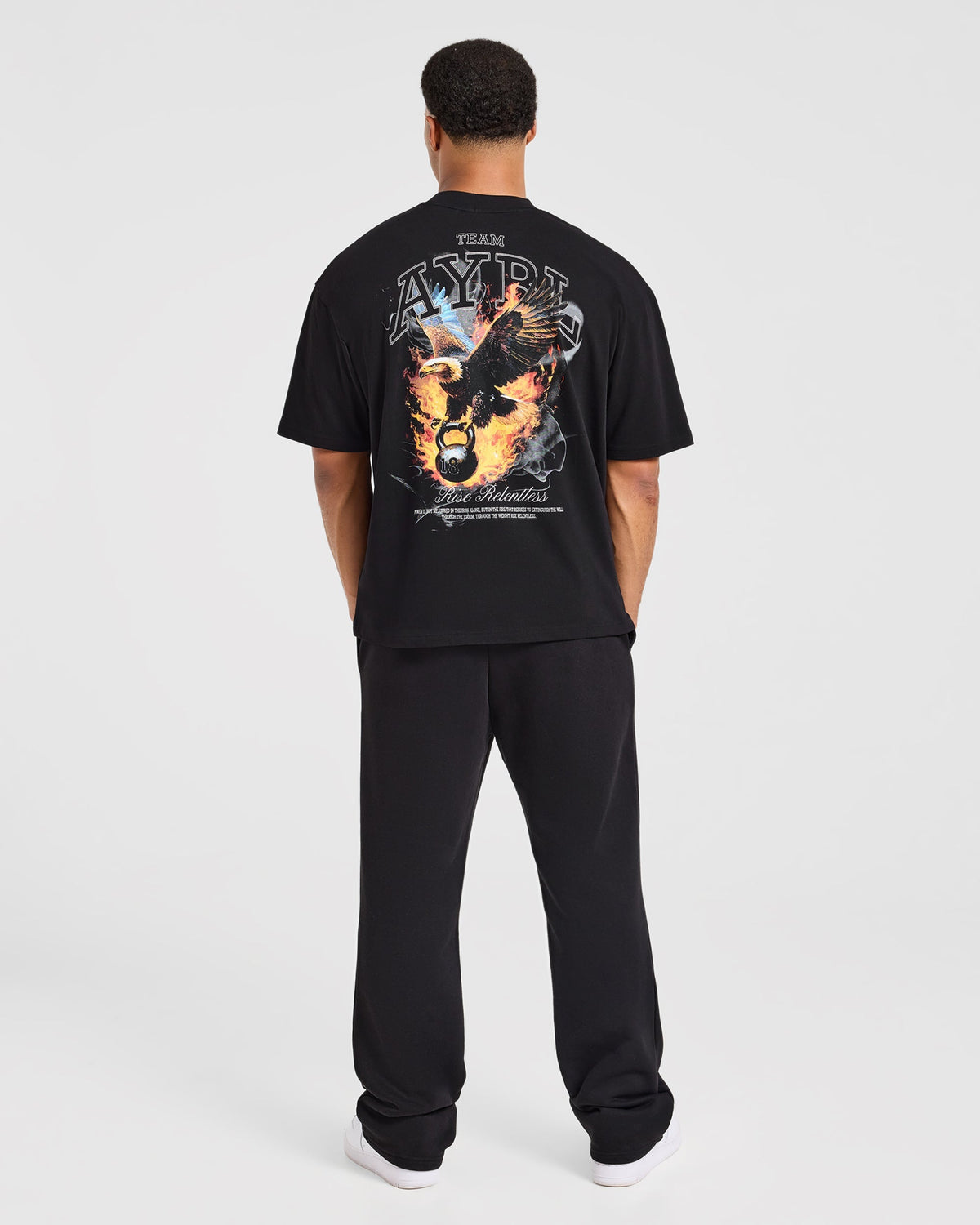 Relentless Eagle Oversized T Shirt - Noir