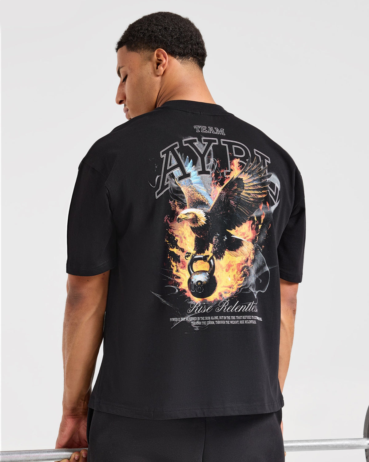 Relentless Eagle Oversized T Shirt - Noir
