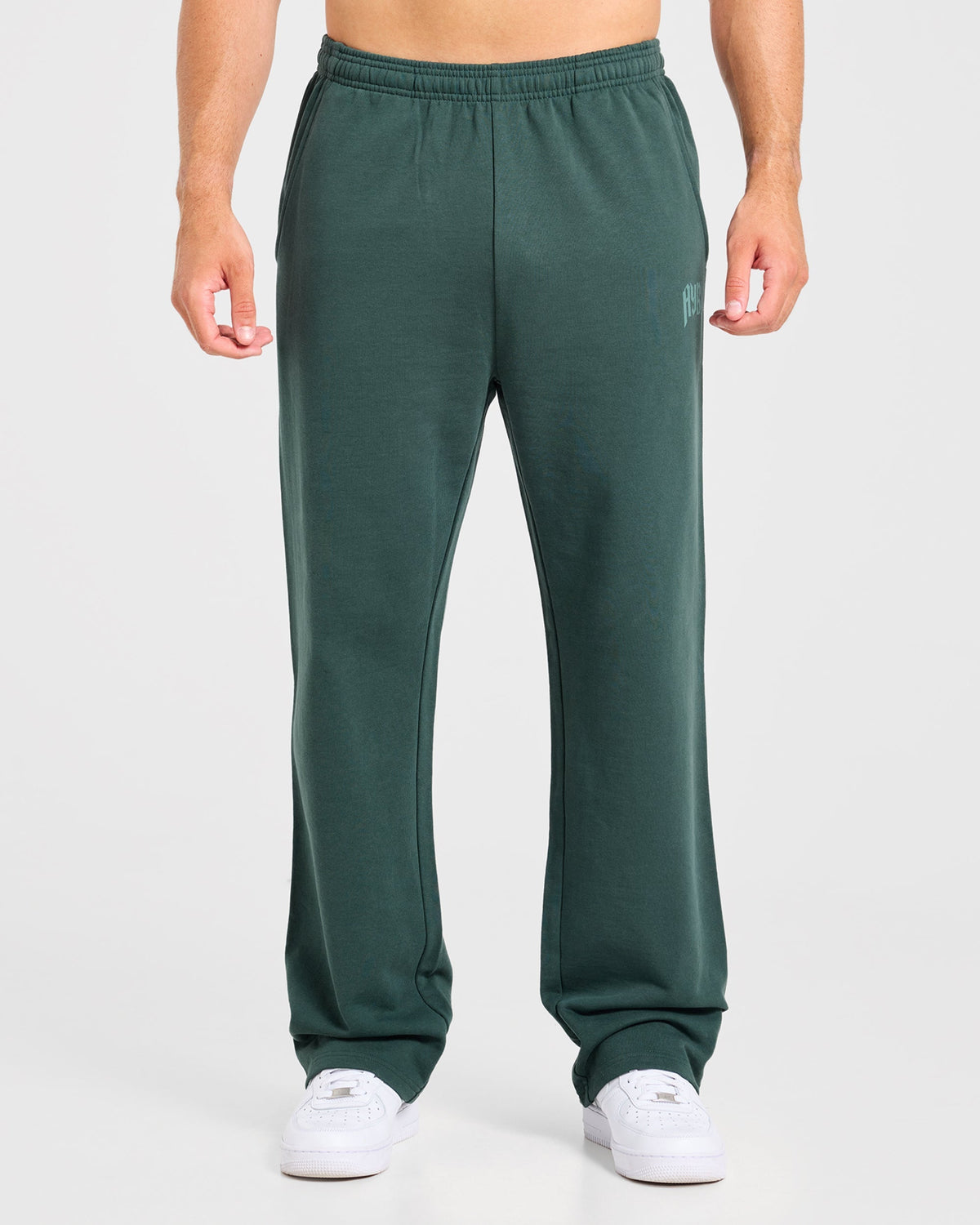 Heavy Lifting Gothic Oversized Straight Leg Joggers - Midnight Teal