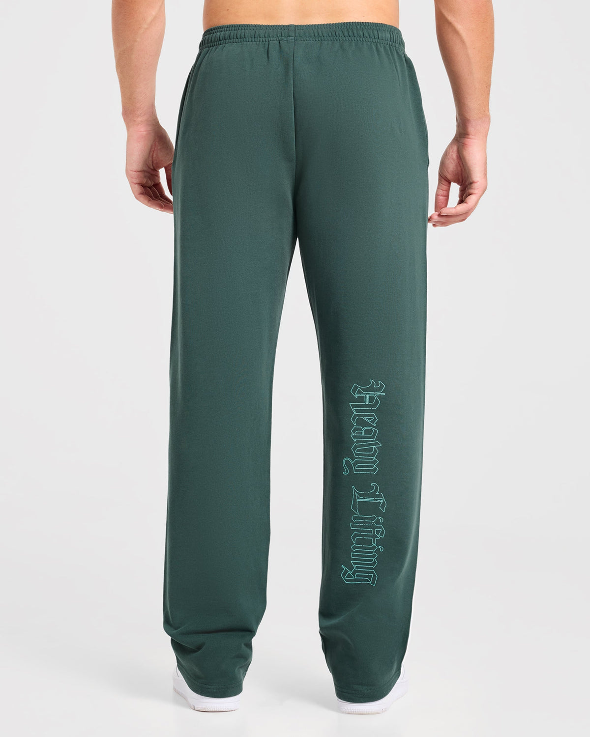 Heavy Lifting Gothic Oversized Straight Leg Joggers - Midnight Teal