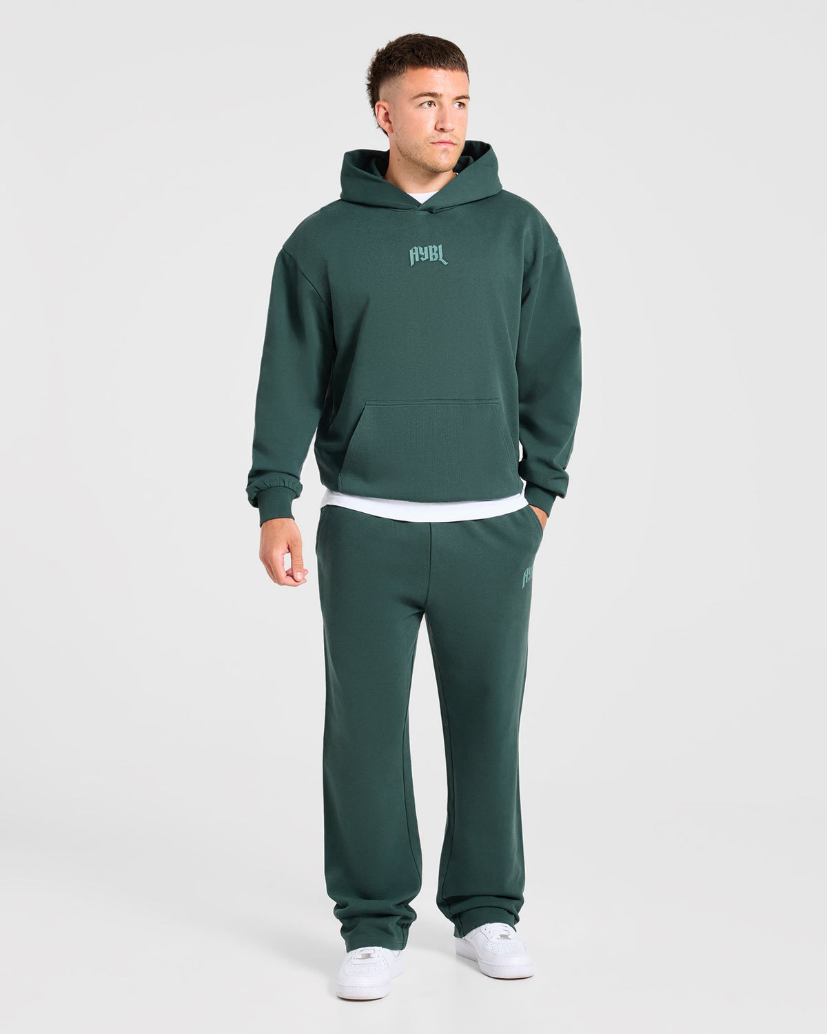 Heavy Lifting Gothic Oversized Straight Leg Joggers - Midnight Teal