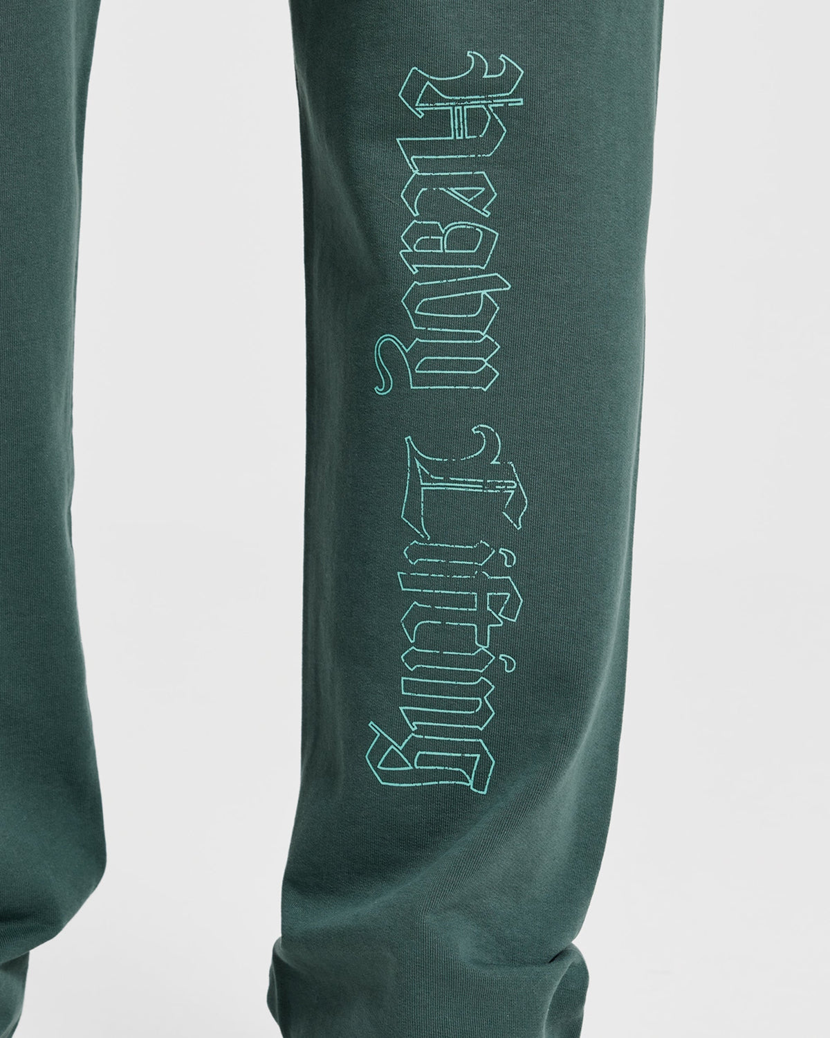 Heavy Lifting Gothic Oversized Straight Leg Joggers - Midnight Teal