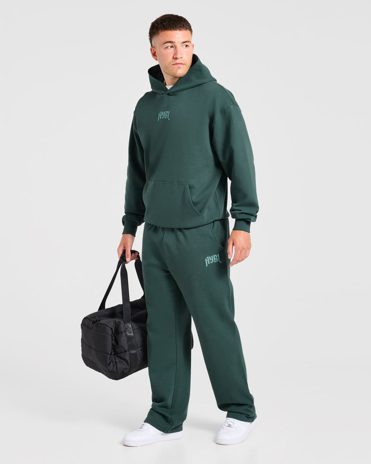 Heavy Lifting Gothic Oversized Straight Leg Joggers - Midnight Teal