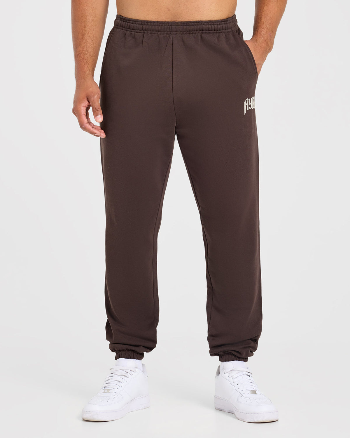 Heavy Lifting Gothic Oversized Joggers - Marron/Crème