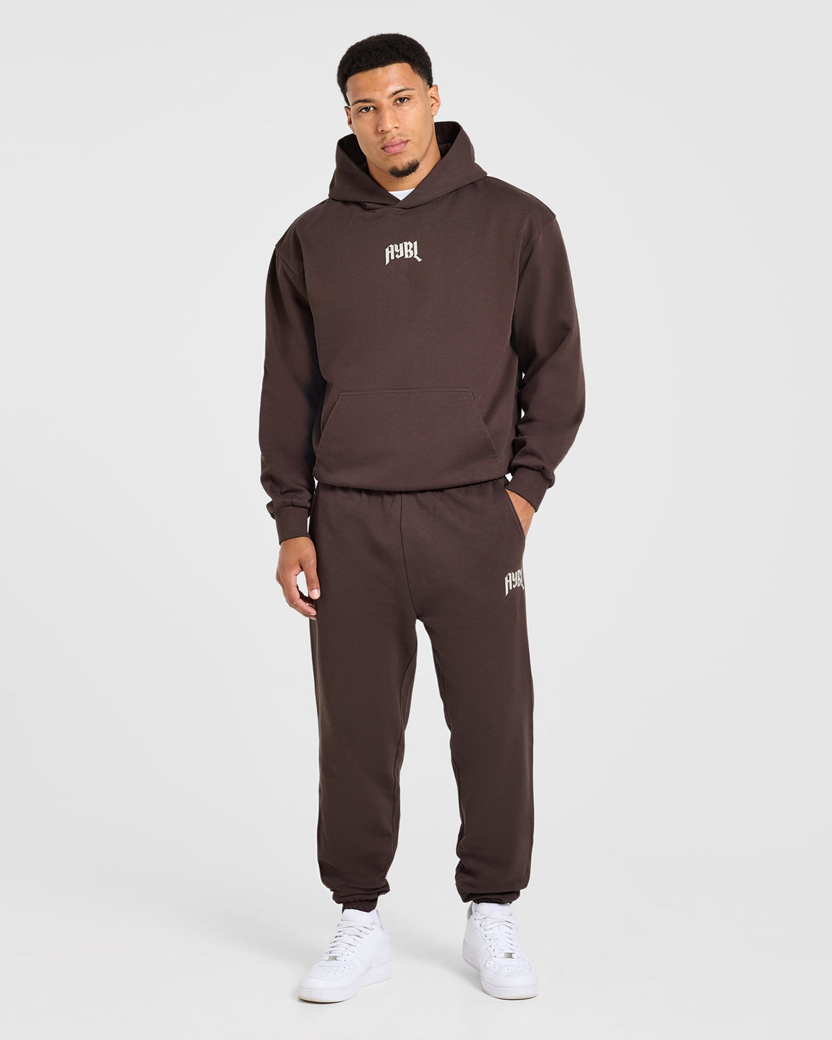 Heavy Lifting Gothic Oversized Joggers - Marron/Crème