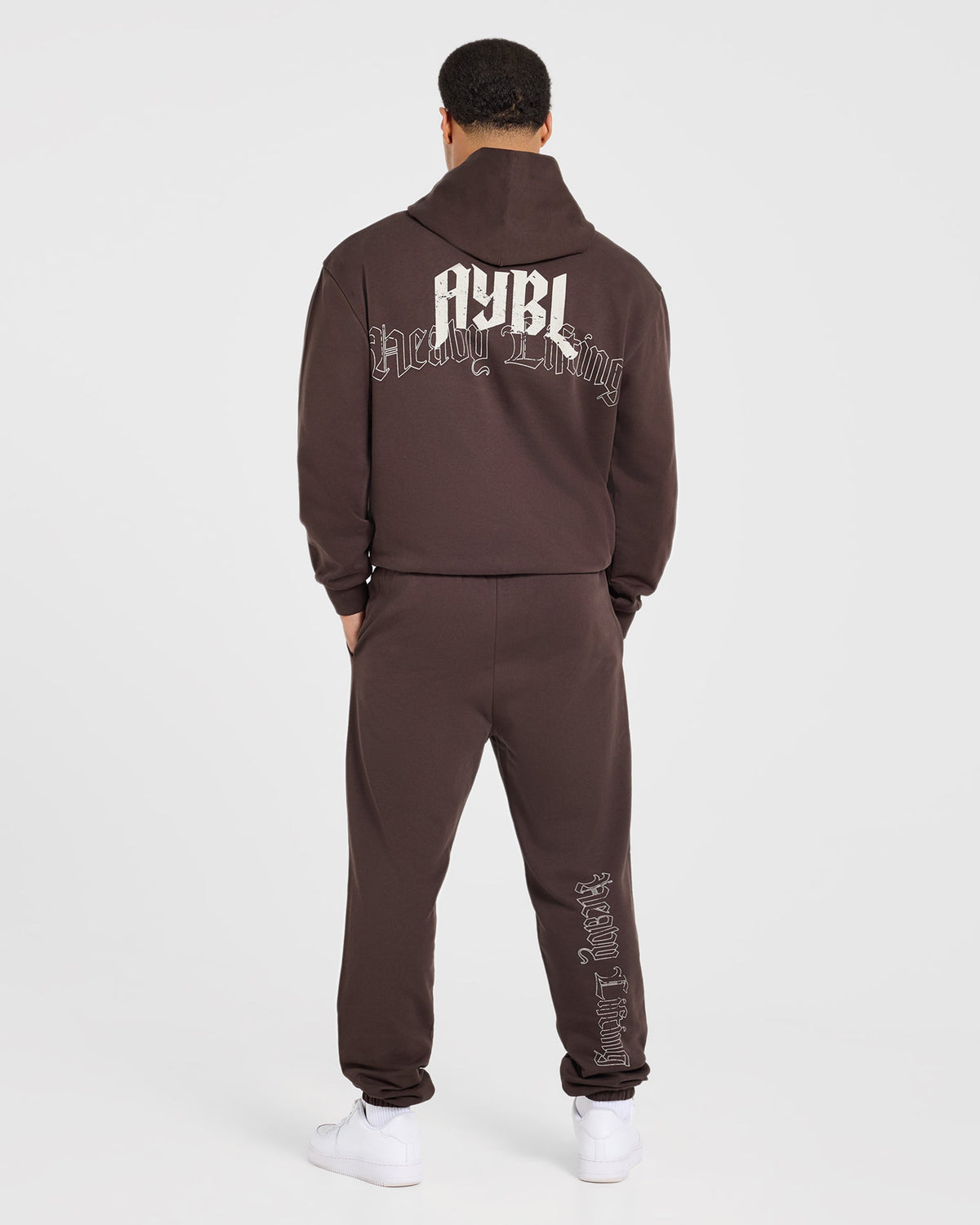 Heavy Lifting Gothic Oversized Joggers - Marron/Crème
