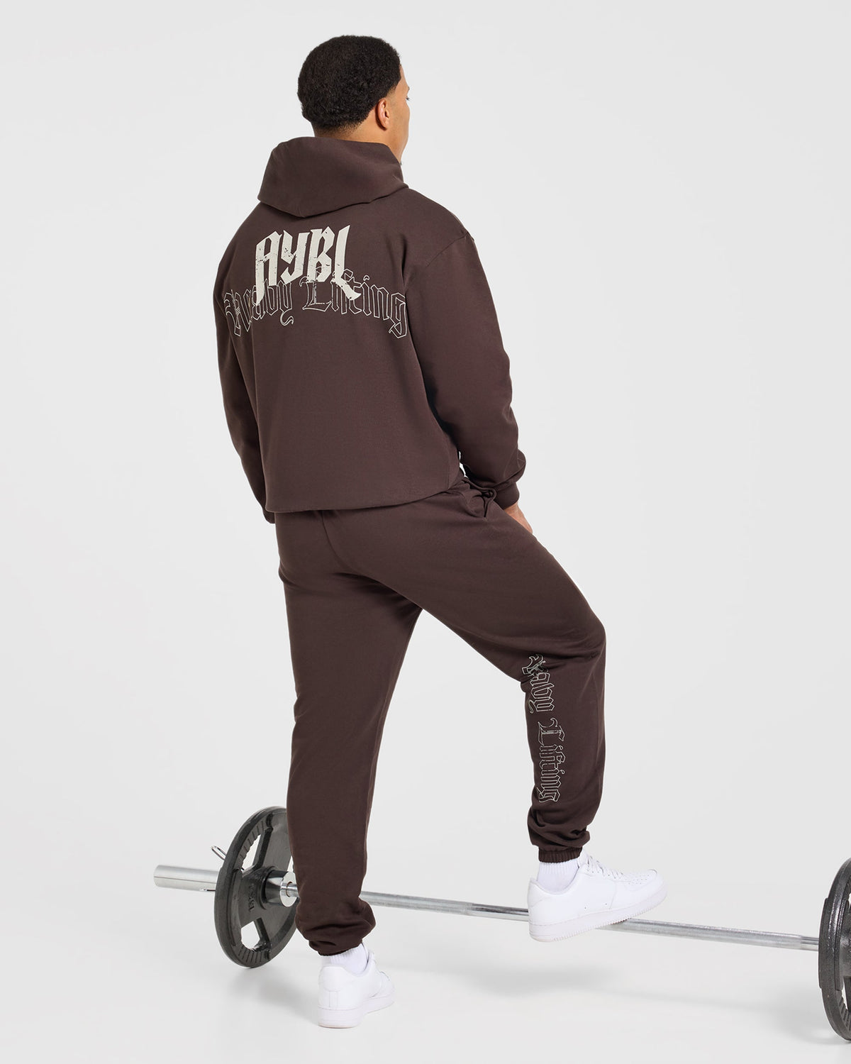 Heavy Lifting Gothic Oversized Joggers - Marron/Crème