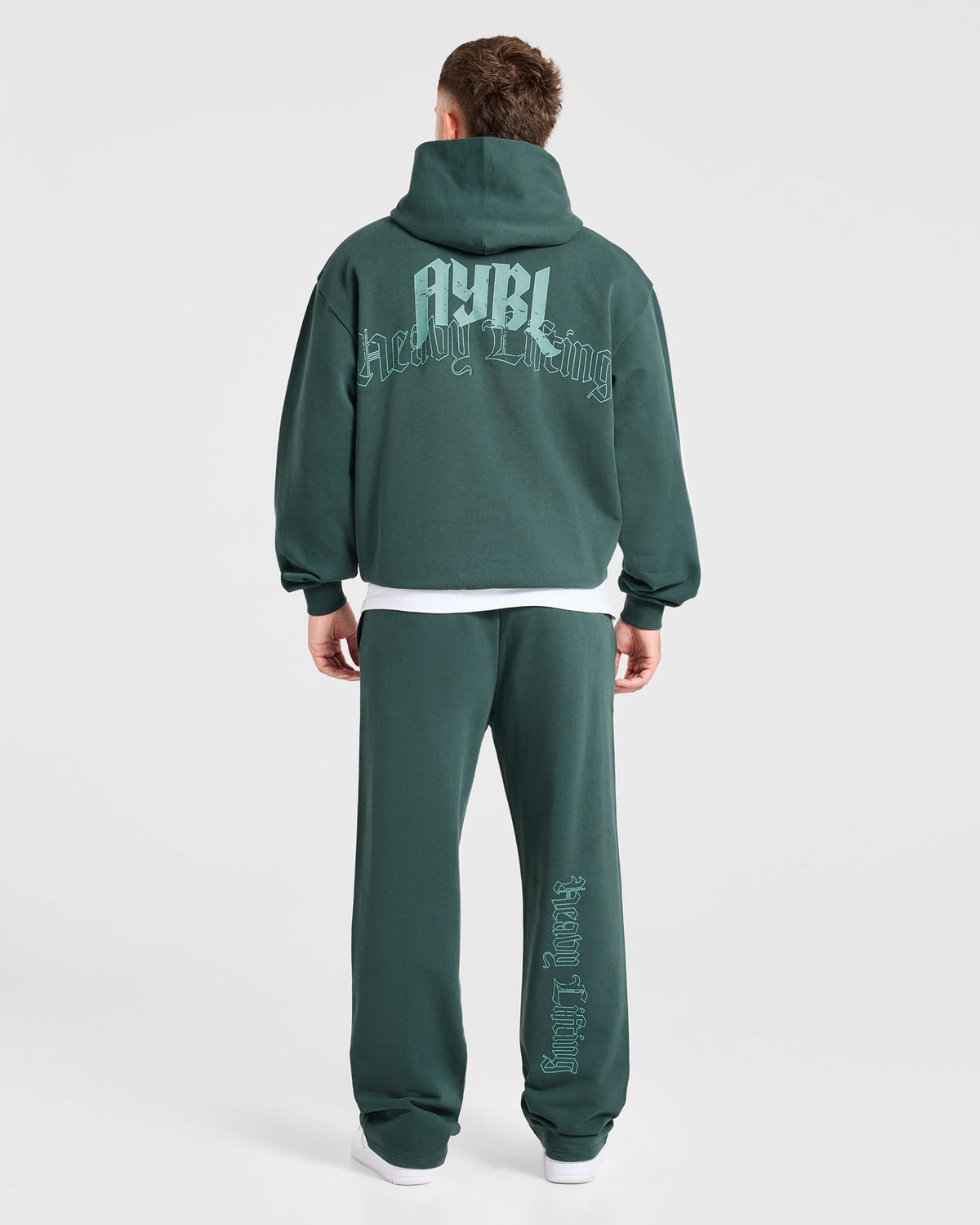Heavy Lifting Gothic Oversized Hoodie - Midnight Teal