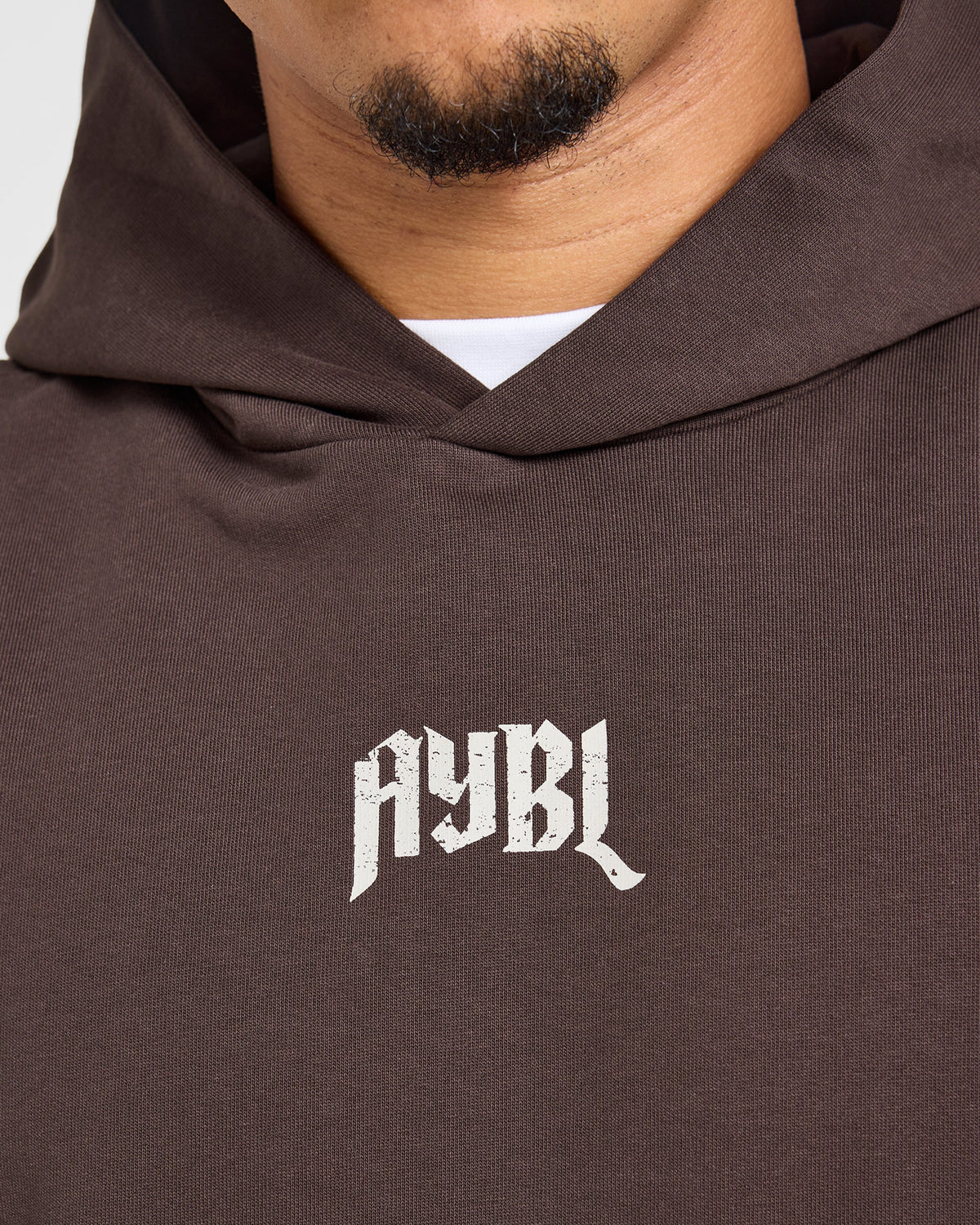 Heavy Lifting Gothic Oversized Hoodie - Marron/Crème