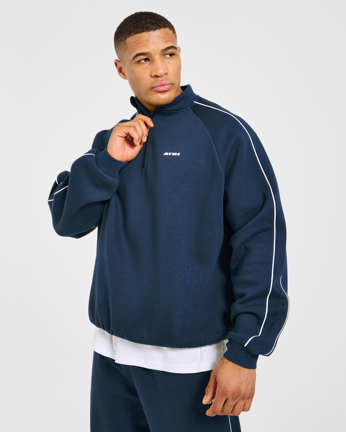 Restore Oversized 1/4 Zip Pullover - Navy Blue