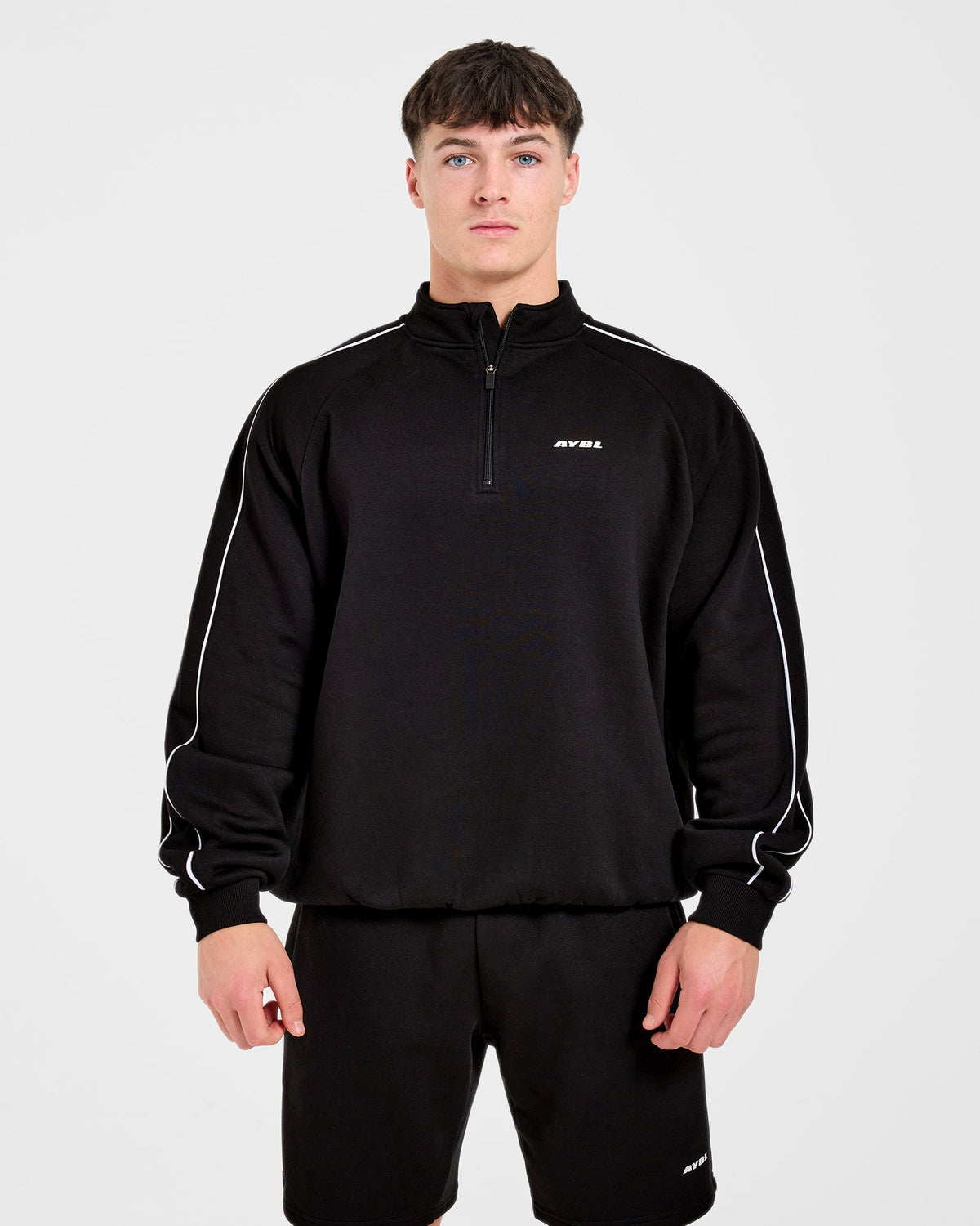 Restore Oversized 1/4 Zip Pullover - Black