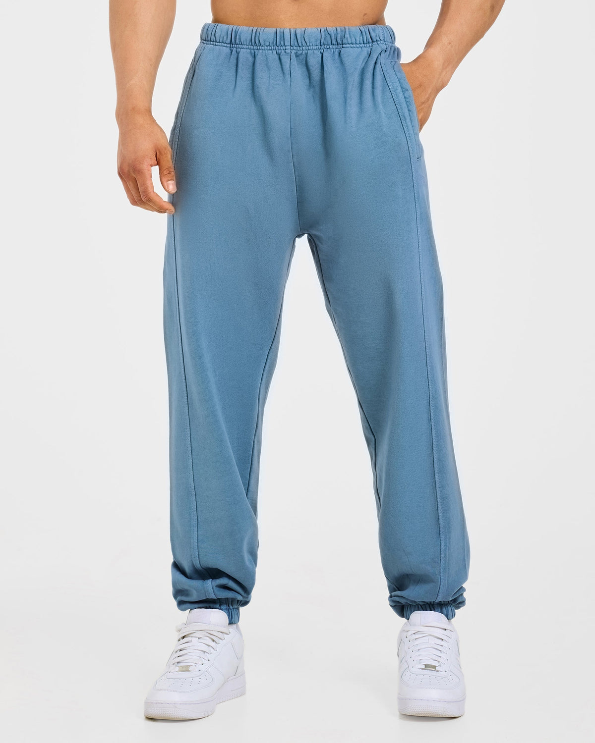 Lift Club Distressed Joggers - Washed Indigo