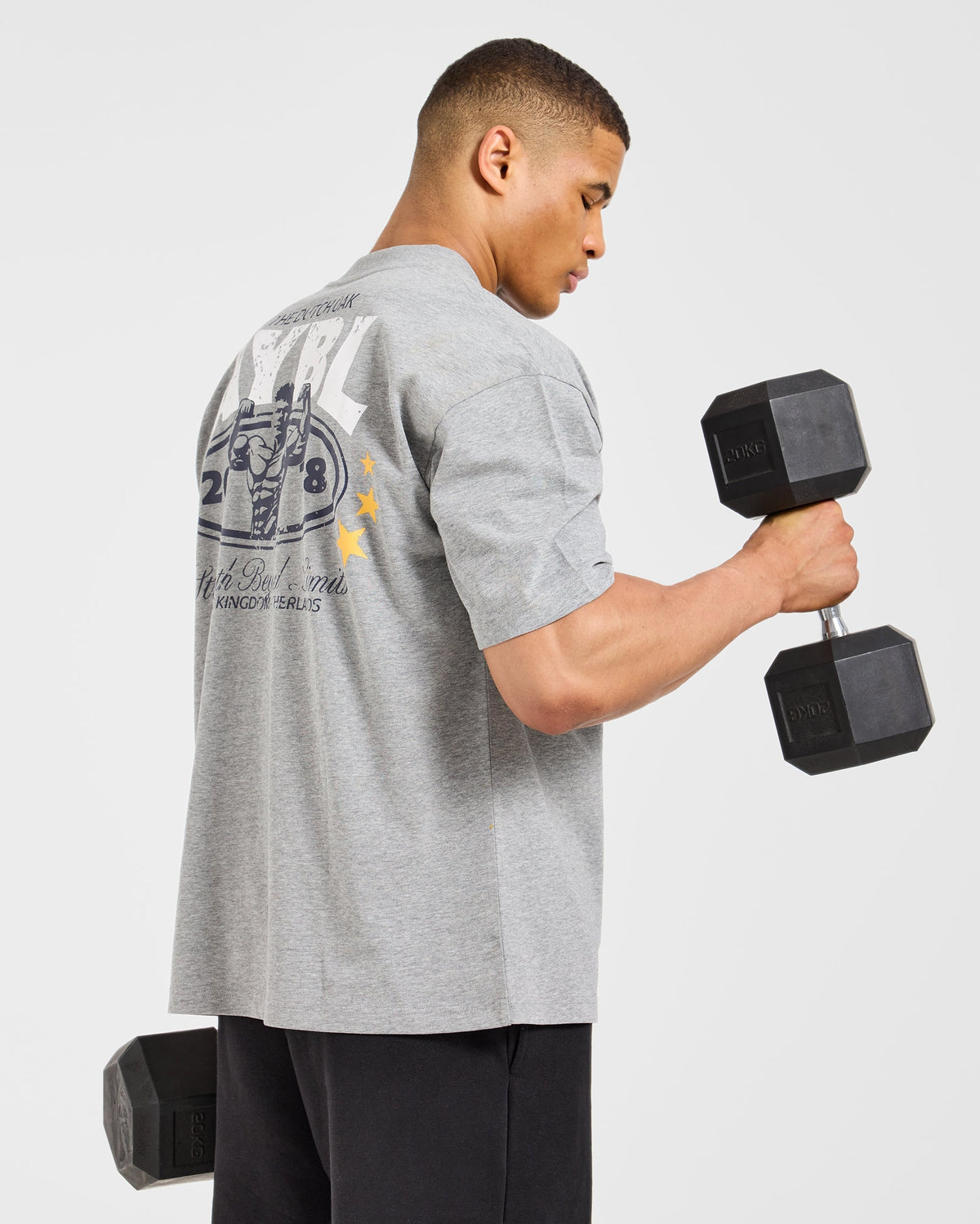 Wesley Vissers X Beyond Limits Oversized T Shirt - Dark Grey Marl/Navy