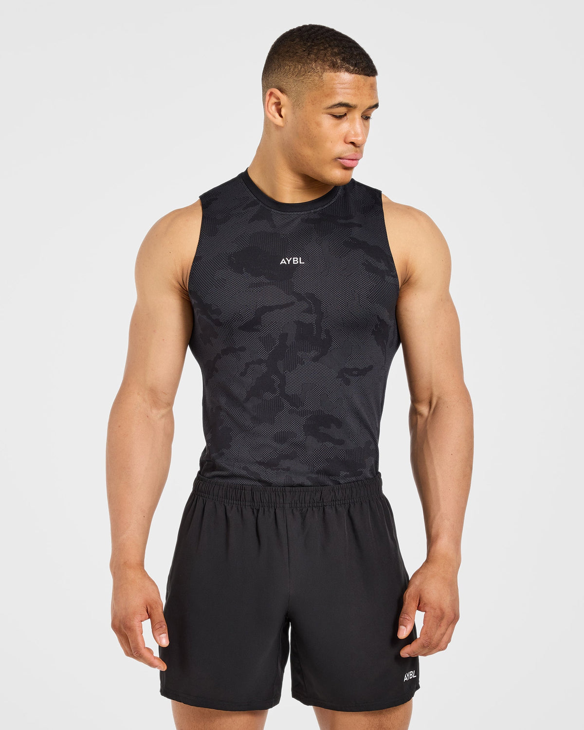 Camo Seamless Tank - Noir