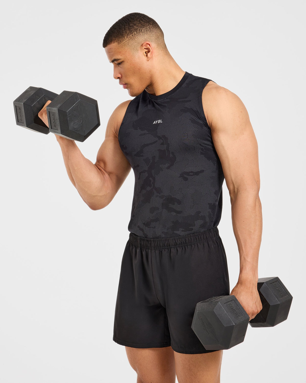 Camo Seamless Tank - Noir