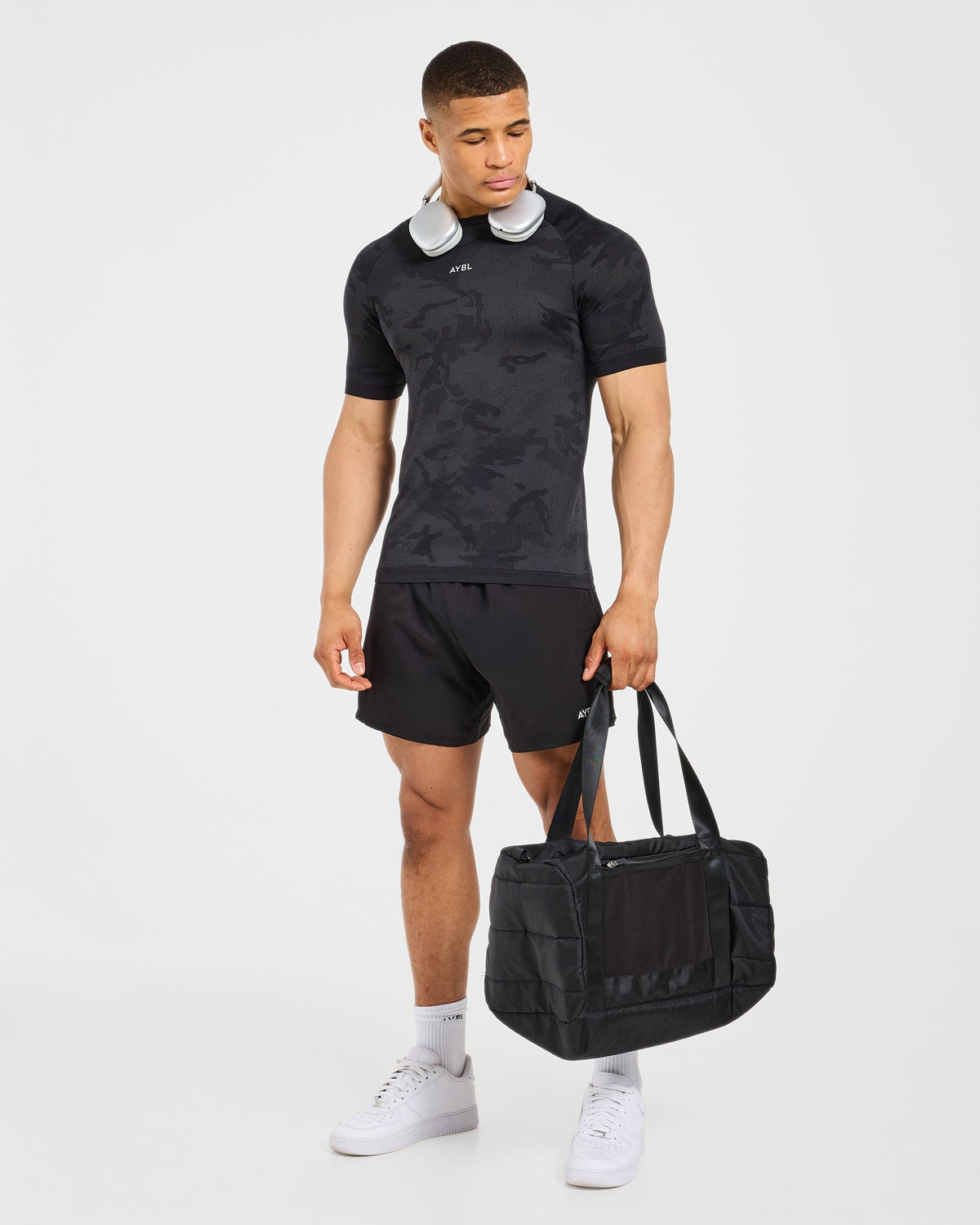 Camo Seamless T Shirt - Noir