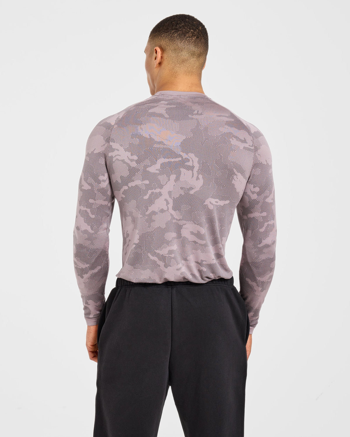 Camo Seamless Long Sleeve T Shirt - Woodland Taupe