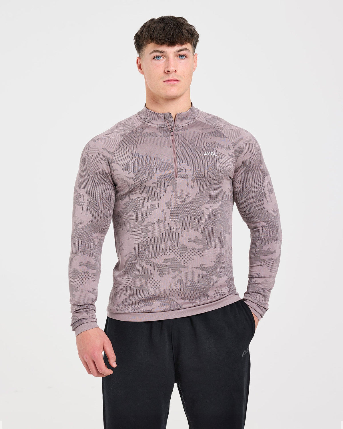 Camo Seamless 1/4 Zip Pullover - Woodland Taupe