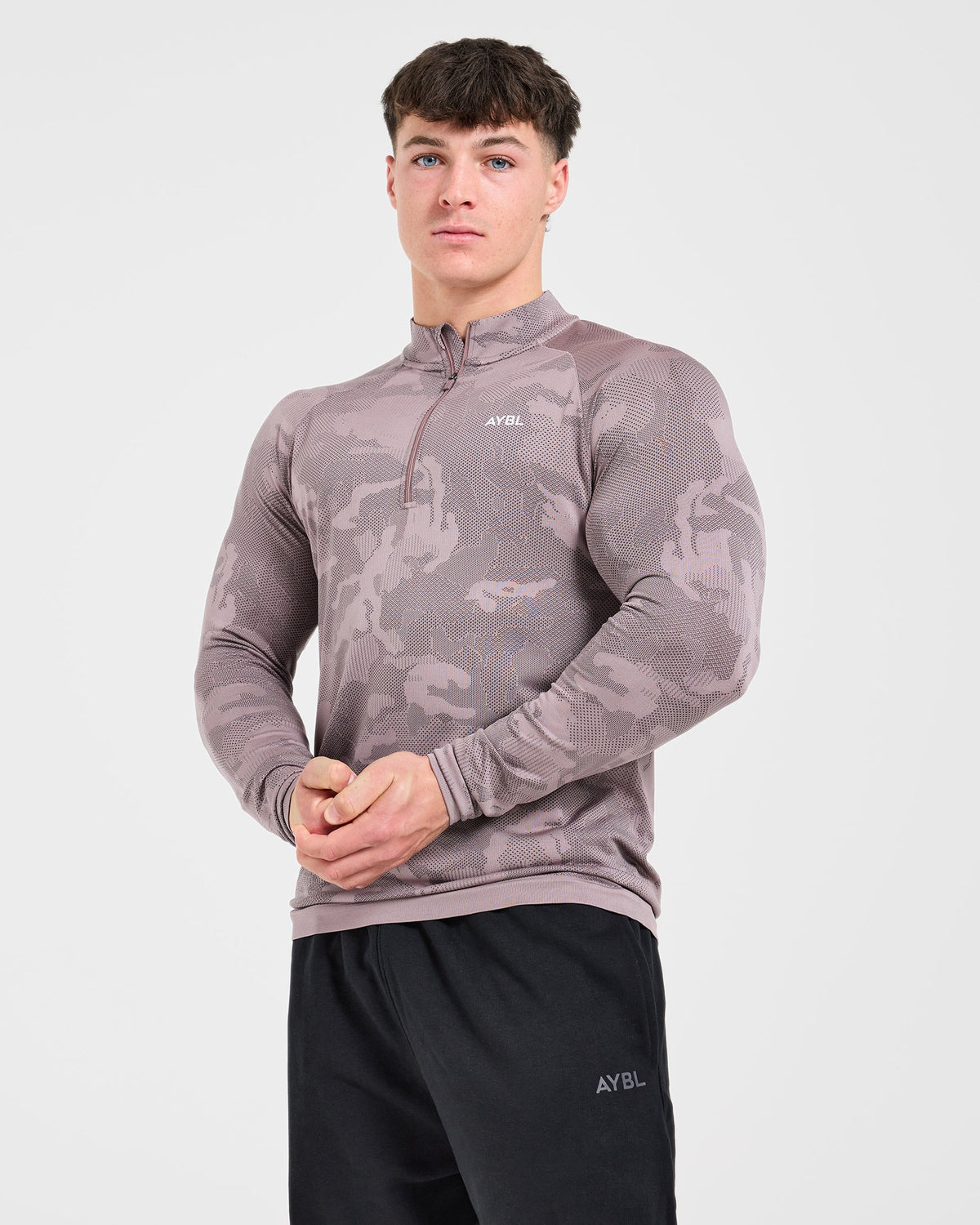 Camo Seamless 1/4 Zip Pullover - Woodland Taupe