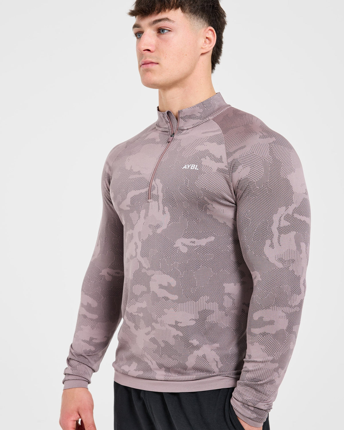 Camo Seamless 1/4 Zip Pullover - Woodland Taupe