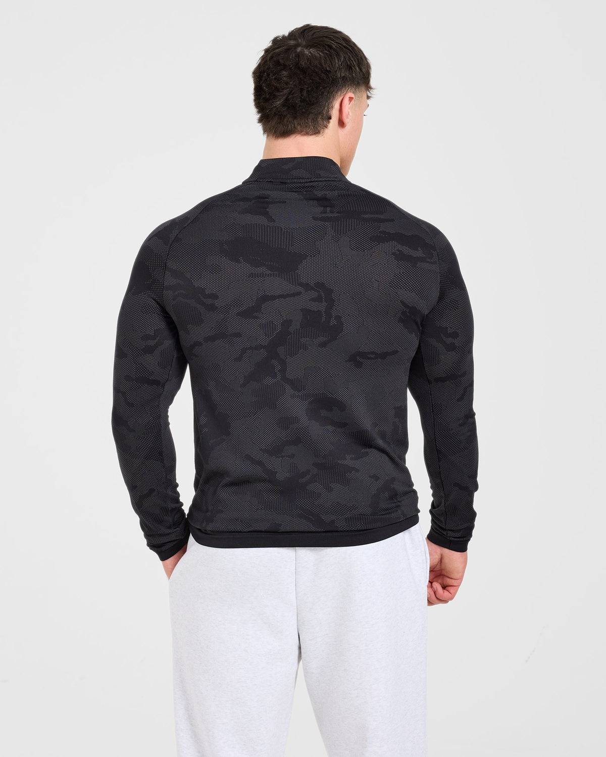 Camo Seamless 1/4 Zip Pullover - Noir