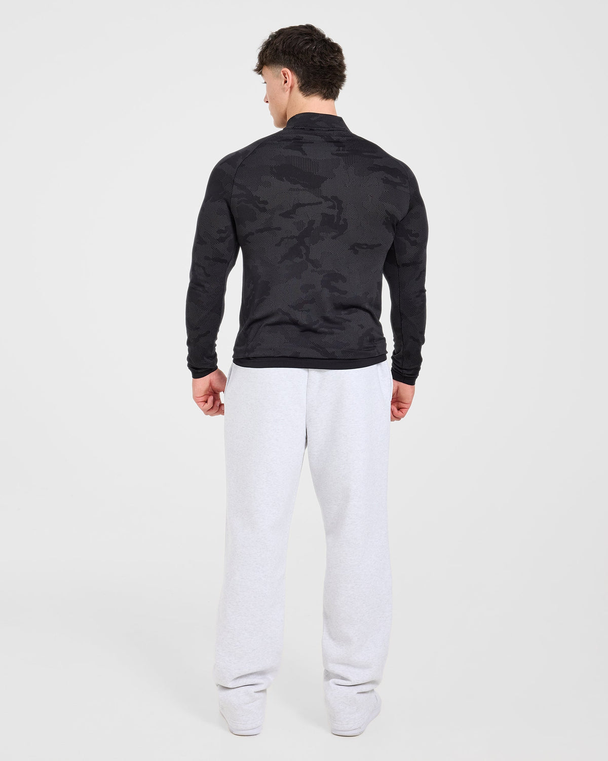 Camo Seamless 1/4 Zip Pullover - Noir