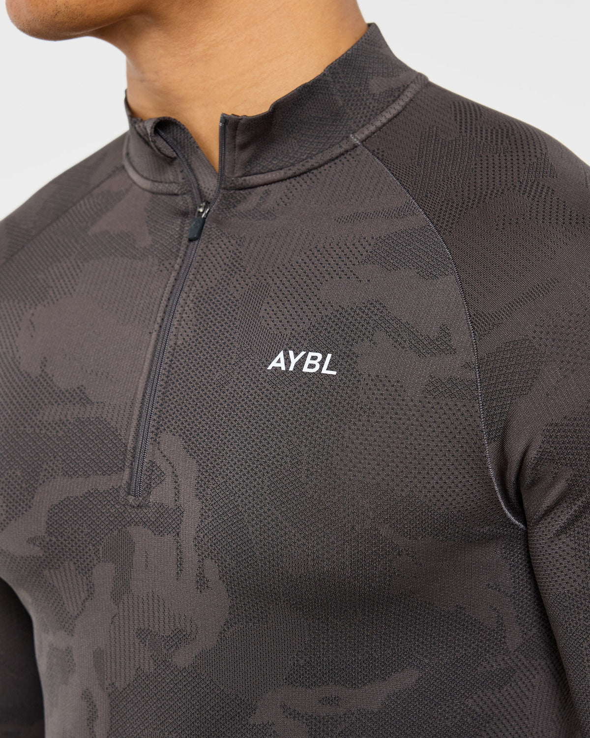 Camo Seamless 1/4 Zip Pullover - Charcoal