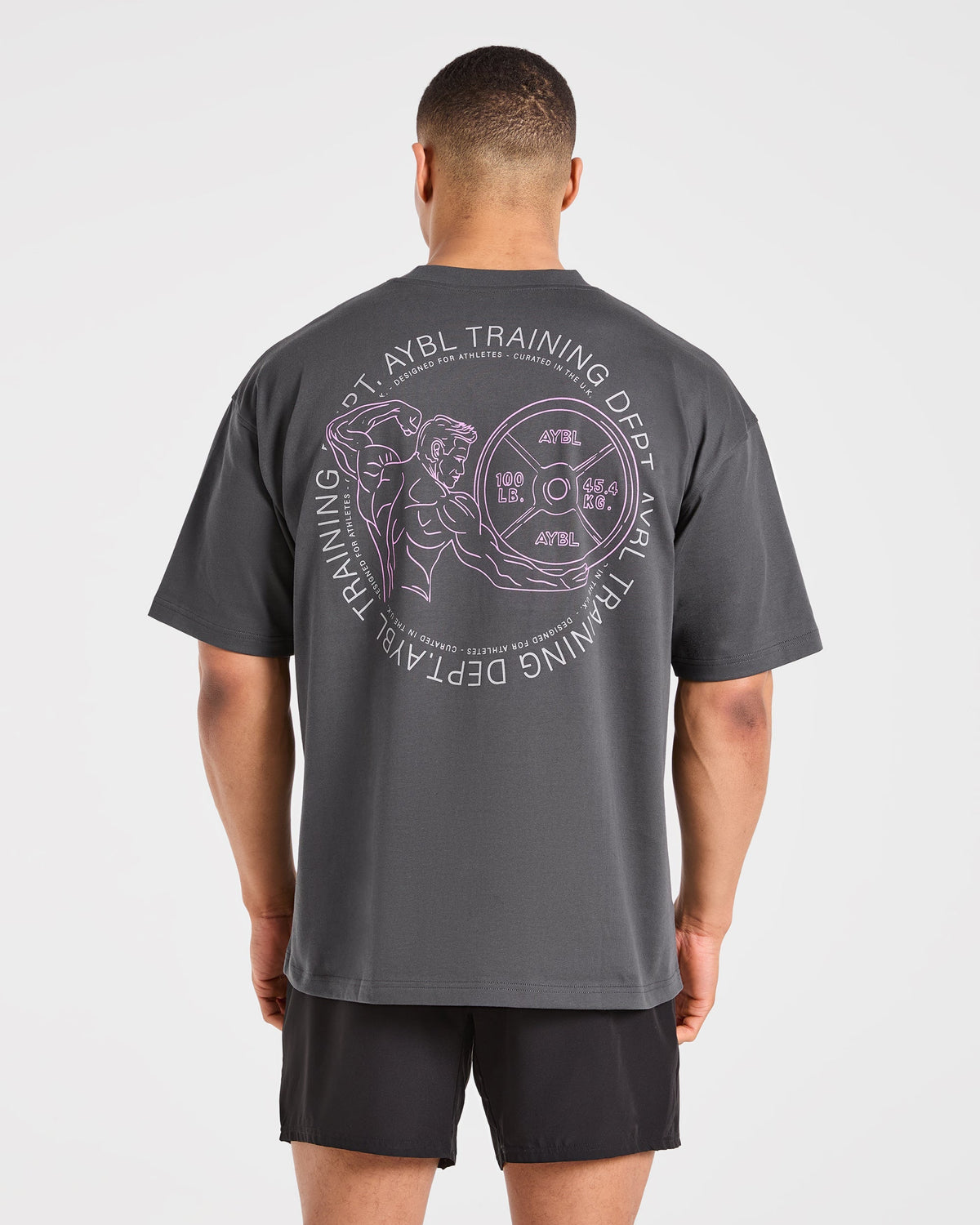 Training Dept. Illustration Oversized T Shirt - Charcoal