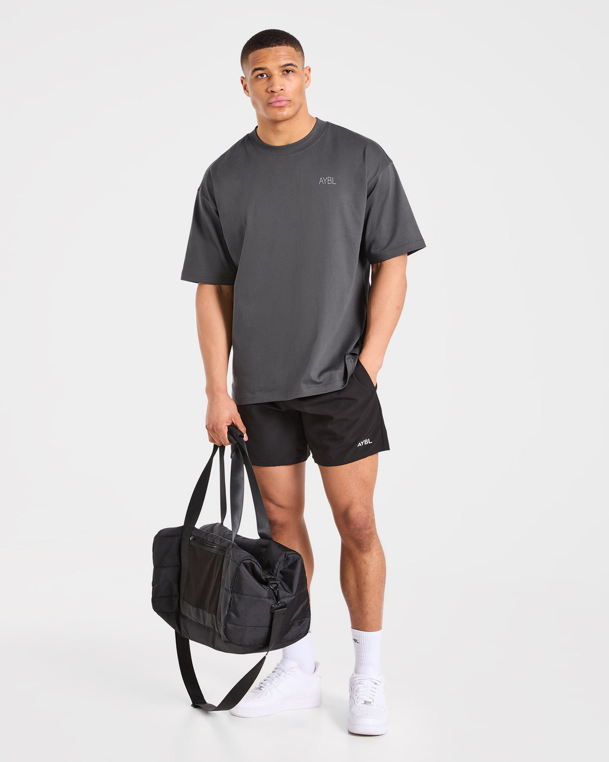 Training Dept. Illustration Oversized T Shirt - Charcoal
