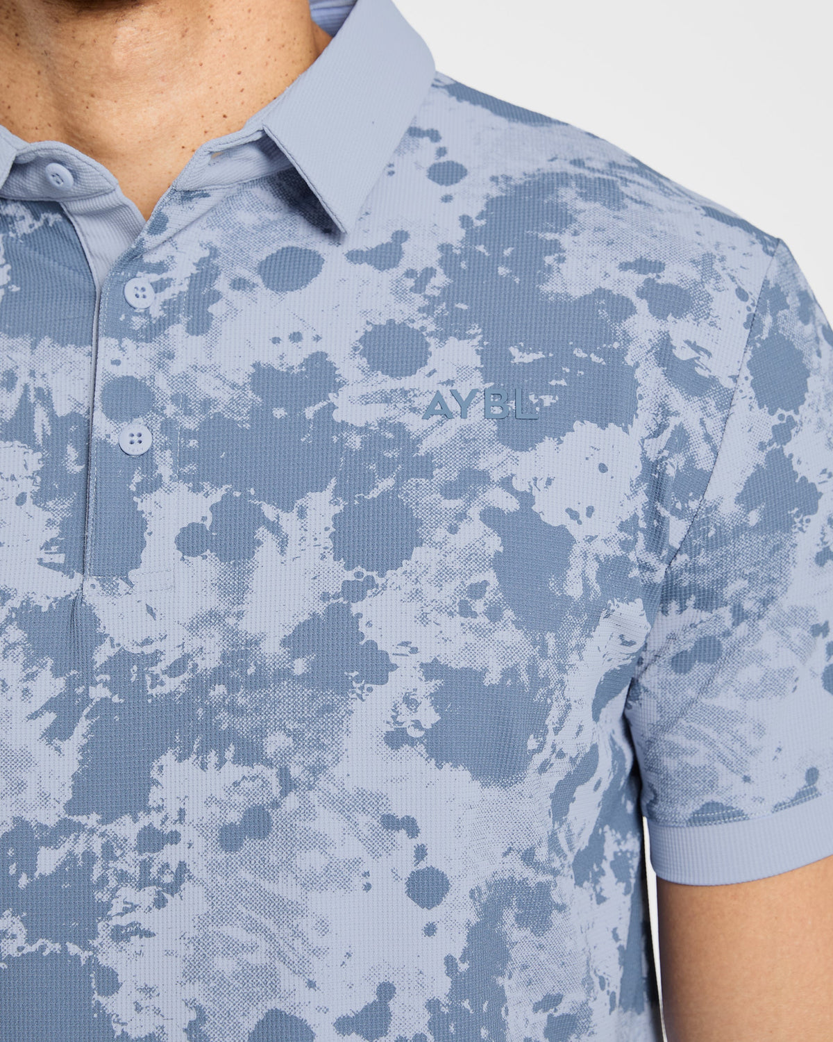Precision Splatter Polo - Muted Slate