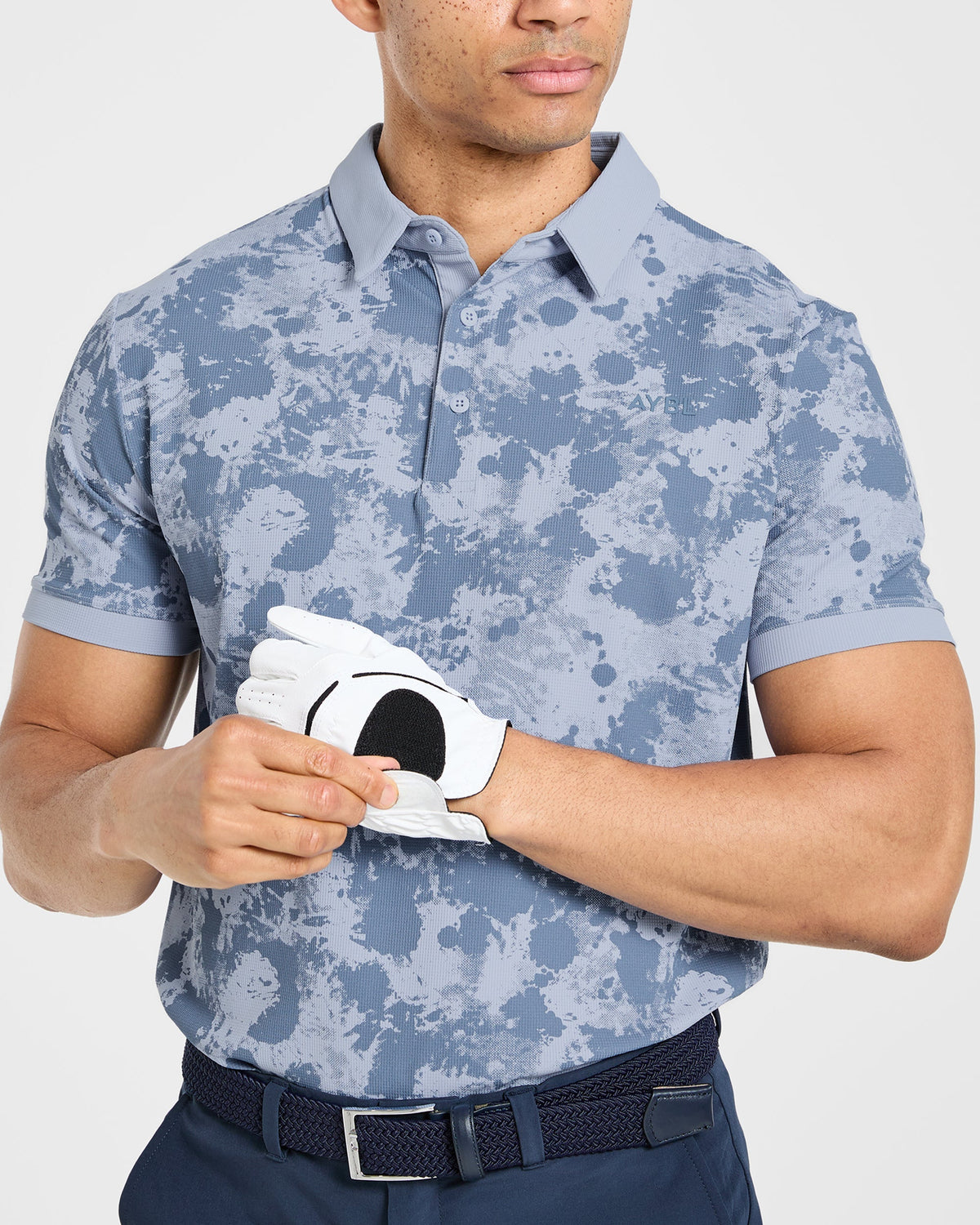 Precision Splatter Polo - Muted Slate