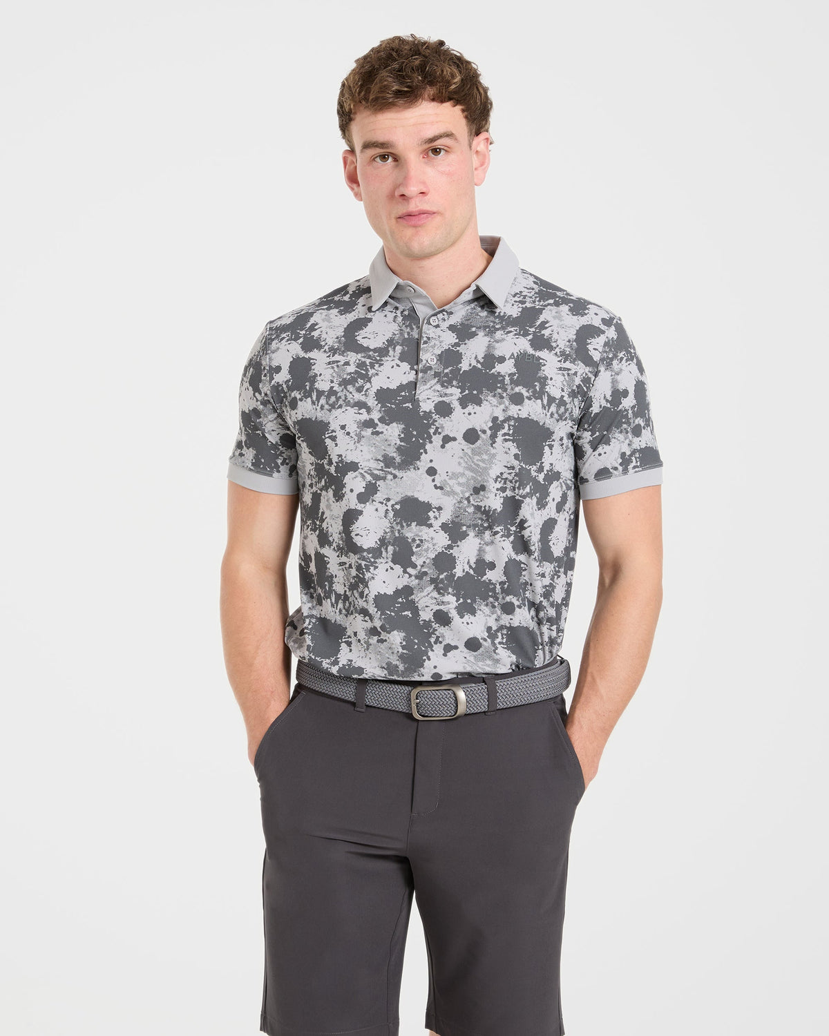 Precision Splatter Polo - Charcoal