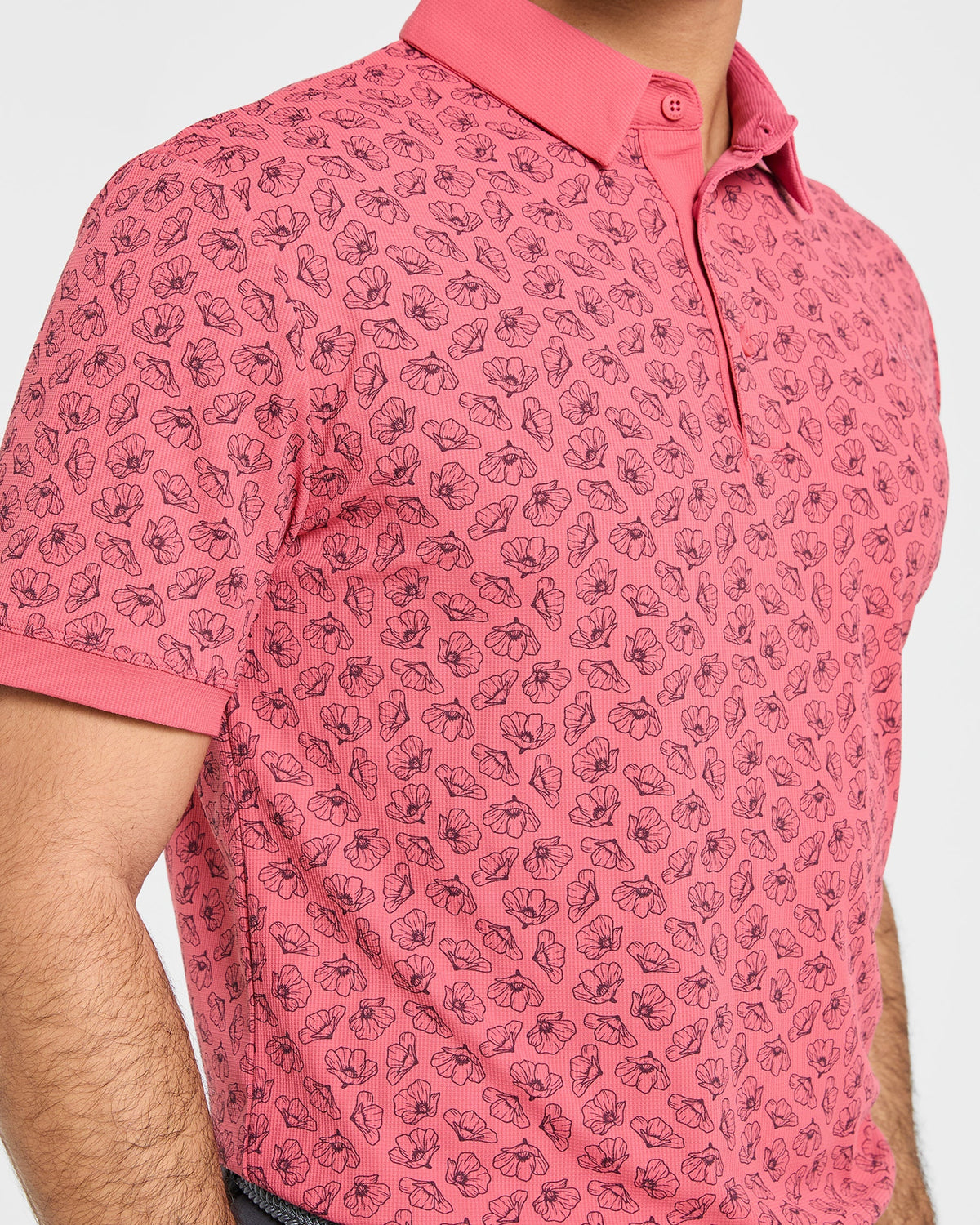 Precision Camellias Polo - Rouge