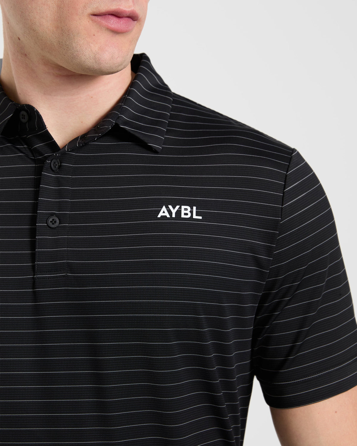 Classic Stripe Polo - Noir