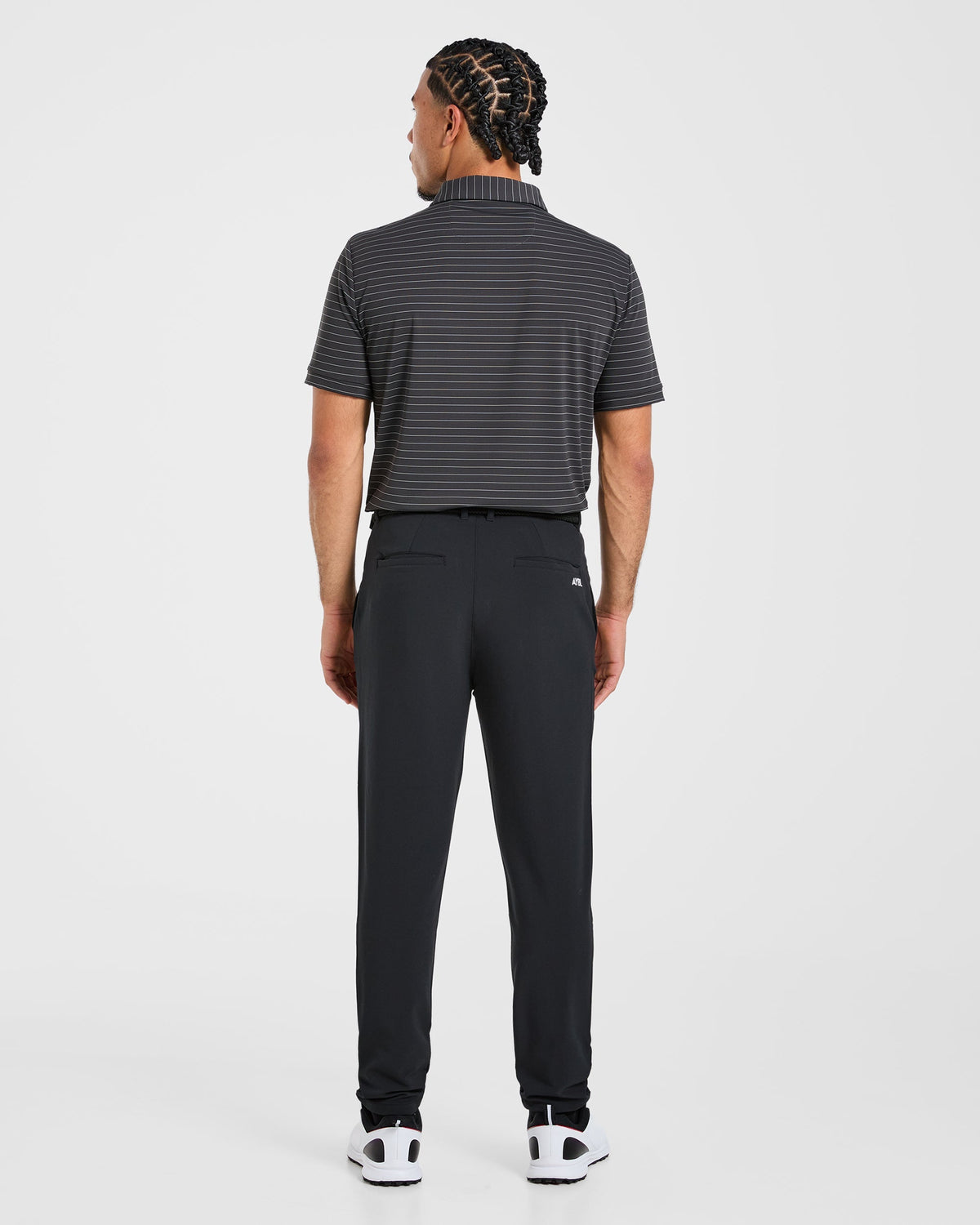 Classic Stripe Polo - Charcoal