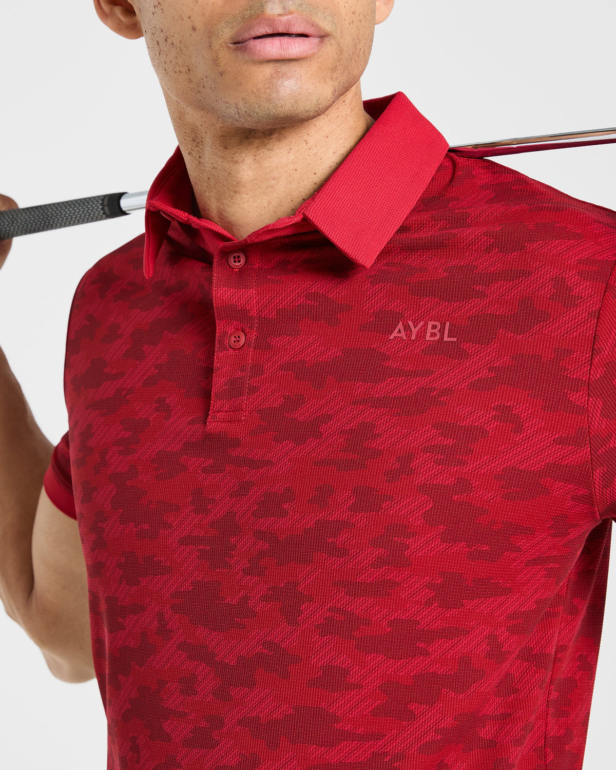 Precision Camo Polo - Muted Rouge